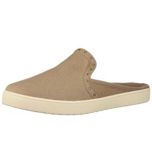 Koolaburra Women's Tan Canvas Studded Ortholite Sneaker Mules 9.5